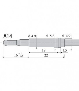 Thermocouple, 220 mm tete A14 Sonderanf./filet M 8 Ref. 0.260.131