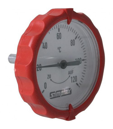 Poignee de thermometre ronde thermometre integre diam. 63 mm --rouge--