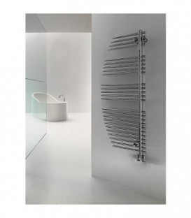 Fixation pour radiateur SDB type Jessika avec raccord milieu chromé