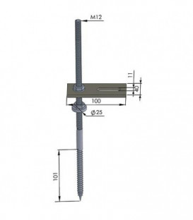 Goujon filete M12 x 300mm *BG* inox V2A