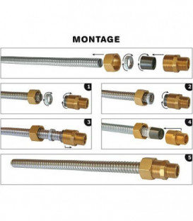 Joint conique de rechange graphite pour raccord de tube à spirale DN15