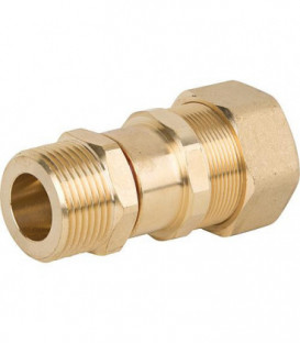 Raccord a vis pour tuyau spiralé DN15x3/4" joint plat male, laiton Joint HT graphite