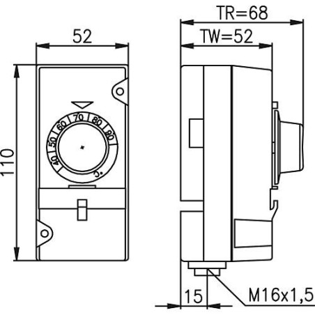 Alre thermostat de contact ATR 83.100 30 - 90°C reglage interne
