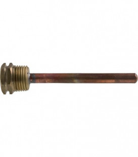 Doigt de gant 1/2" laiton DN15x16mm, L de tube 100mm cuivre, Version forme