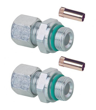 Kit de raccord a bague de serrage 2x12 mm x DN 10 (3/8") avec douille de maitien