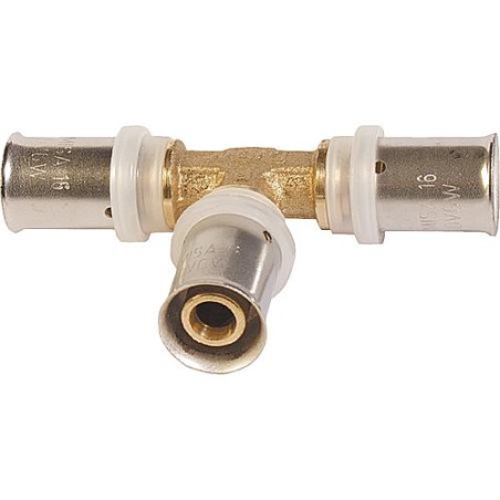 Raccord à sertir té réduit p. tube multicouche, contour TH 50x4,0mm - 50x4,0mm - 32x3,0mm