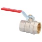 Robinet a boisseau spherique laiton DN20(3/4") fem/fem avec levier man. acier rouge, PN35