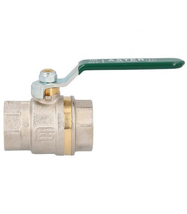 Robinet spherique laiton ASTER fem/fem 1 1/2" certifie DVGW avec levier en acier vert