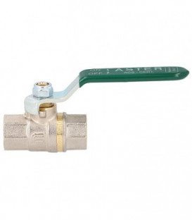 Robinet spherique laiton ASTER fem/fem 3/8" certifie DVGW avec levier en acier vert