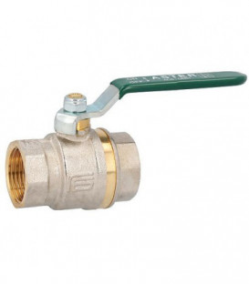 Robinet spherique laiton ASTER fem/fem 3/8" certifie DVGW avec levier en acier vert
