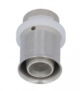 Raccord a sertir pour tube multicouche, bouchon a presser, etame, 16x2mm