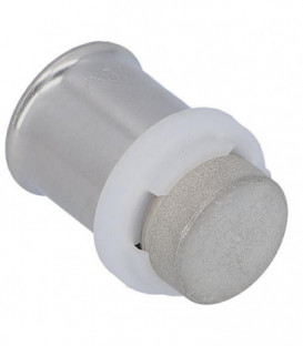 Raccord a sertir pour tube multicouche, bouchon a presser, etame, 20x2mm