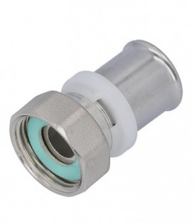 Raccord a sertir pour tube multicouche, raccord a vis joint plat, etame, 26x3 - 1" femelle *BG*