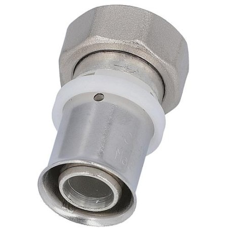 Raccord a sertir pour tube multicouche, raccord a vis joint plat, etame, 20x2 - 3/4" femelle