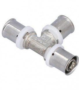 Raccord a sertir pour tube multicouche, piece T, etame 16x2mm