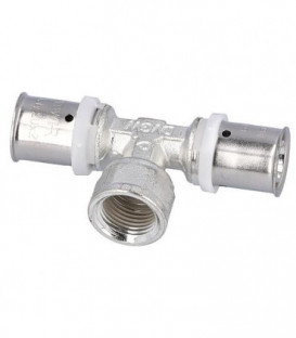Raccord a sertir pour tube multicouche, piece T femelle, etame, 26x3 - 3/4" - 26x3mm