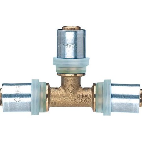 Raccord a sertir multicouche transition Té, contour TH 14x2mm