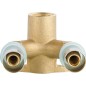 Raccord a sertir EVENES p. tube multic., coude mural, contour TH double, 20x2mm-1/2"-20x2mm