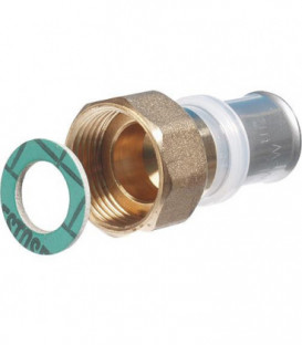 Raccord a sertir p. multicouche *BG* Raccord ecrou tournant, joint plat 16x2mm - 3/8" fem, contour TH