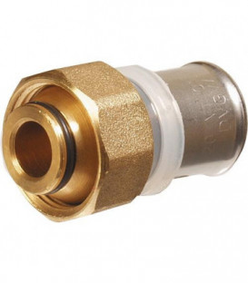 Raccord a sertir p. multi TH Raccord a vis a sertir +eurocone 20x2 - 3/4" Laiton chromé