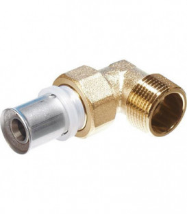 Raccord a sertir p. multicouche Raccord a vis coude avec filetage male, 20x2 - 1/2'', contour TH