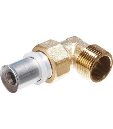 Raccord a sertir p. multicouche Raccord a vis coude avec filetage male, 20x2 - 1/2'', contour TH