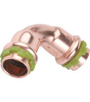 Raccord a sertir en cuivre Contour V, Coude 90° diam. 35 mm Type P5002