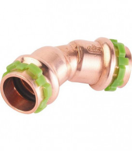 Raccord a sertir en cuivre contour V, coude 45°, fem/fem, VC5041 16 mm