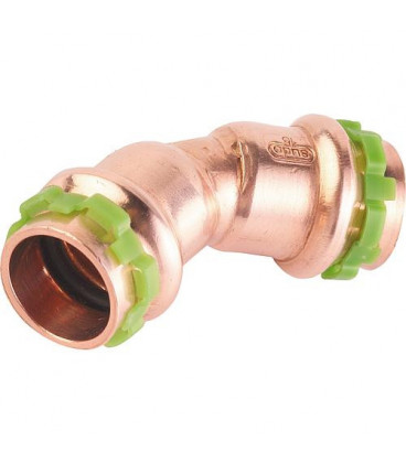 Raccord a sertir en cuivre contour V, coude 45° diam. 28 mm Type P5041