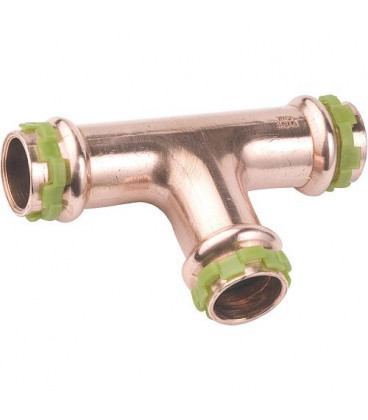 Raccord a sertir en cuivre contour V, piece en T 28x28x28 Type P5130