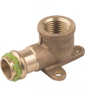 Rac. a sertir bronze contour V Coude pour plafond avec bride 3 trous, P 4471 G 12x1/2