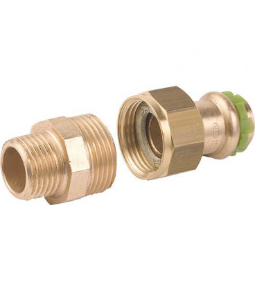 Raccord a sertir en bronze contour V, raccord visse male joint plat, P 4331 G 22x1