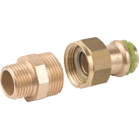 Raccord a sertir en bronze contour V, raccord visse male joint plat, P 4331 G 54x2