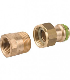 Raccord a sertir en bronze contour V, raccord visse fem joint plat P 4330 G 42x1 1/2