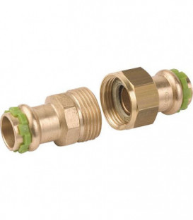 Raccord a sertir en bronze Contour V, raccord visse joint plat P 4330 diam. 18 mm