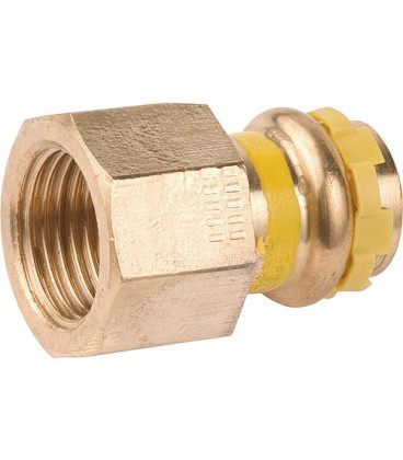 Raccord a sertir en bronze gaz Manchon de reduction filet fem 22x1/2 PG 4270G Gaz contourV