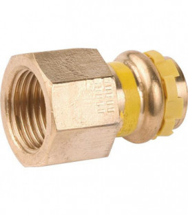 Raccord a sertir en bronze gaz Manchon de reduction filet fem 18x3/4 PG 4270G Gaz contour V