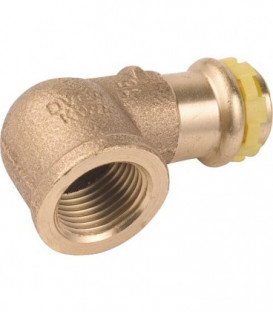 Raccord a sertir en bronze gaz Coude 90° avec filet fem 28x1 PG 4090G Gaz contour V