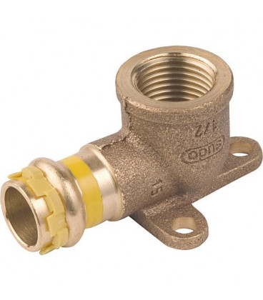 Raccord a sertir en bronze gaz Coude plafond 3 trous 18x1/2 PG 4471G Gaz contour V