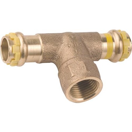Raccord a sertir en bronze gaz Piece en T avec femelle 18/1/2x18 PG 4130G Gaz contour V