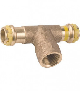 Raccord a sertir en bronze gaz Piece en T avec filet fem 28x3/4x28 PG 4130G Gaz contour V