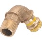 Raccord a sertir bronze gaz Coude a visser 90° avec filet male 15x1/2 PG 4001G Gaz contourV