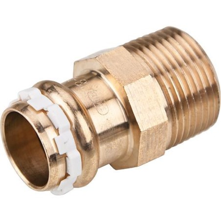 Raccord a sertir solairecuivre contour V, nipple de reduction male 18mm x 3/4",type VCS 4243 G