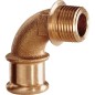 Raccord a sertir en bronze Coude 90° fem/mâle 22x3/4" male Type 6092g WG907 contour M