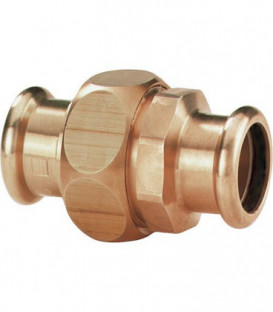 Raccord a sertir en bronze Raccord a vis fem/fem, diam. 28 mm Type 6330 joint plat, contour M