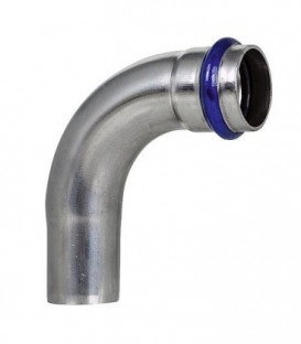 Raccord a sertir inox contour V coude 90° (femxmale) 15 mm