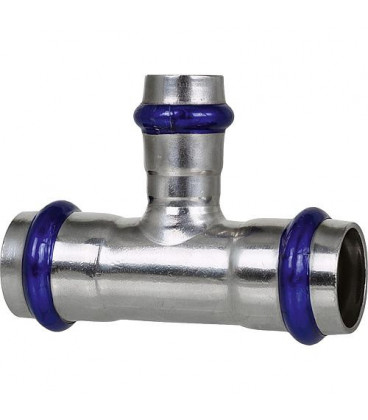 Raccord a sertir inox Contour V té réduit 28x22x28 mm