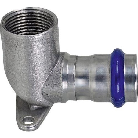 Raccord a sertir inox contour V, coude plafond fem 18 mm x DN 15 (1/2")