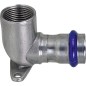 Raccord a sertir inox contour V, coude plafond femelle, 15 mm x DN 15 (1/2")