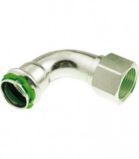 Raccord a sertir inox VCE090G, coude 90°, fem 18 mm x DN15 (1/2"), contour V